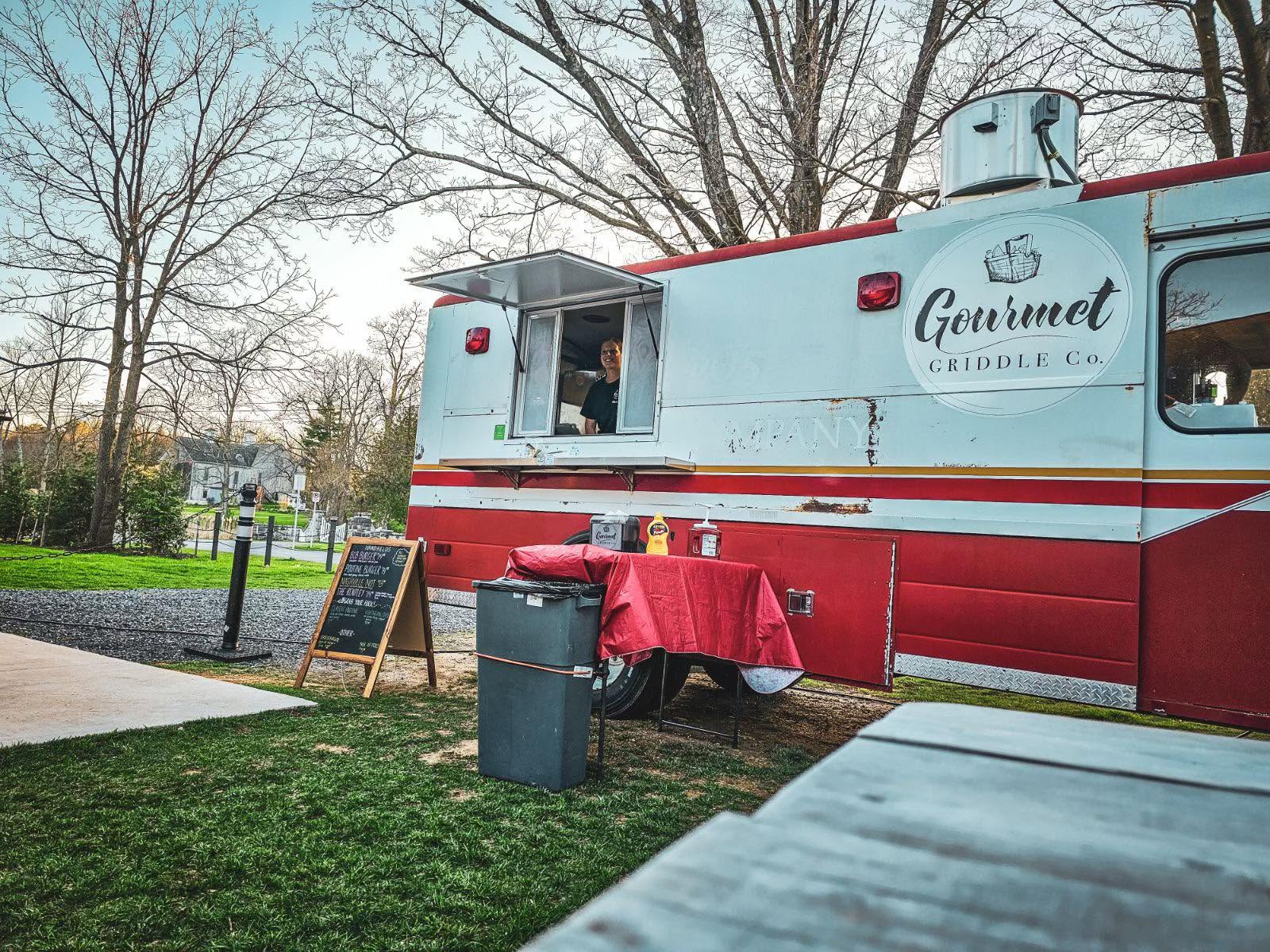 Gourmet Griddle food truck window